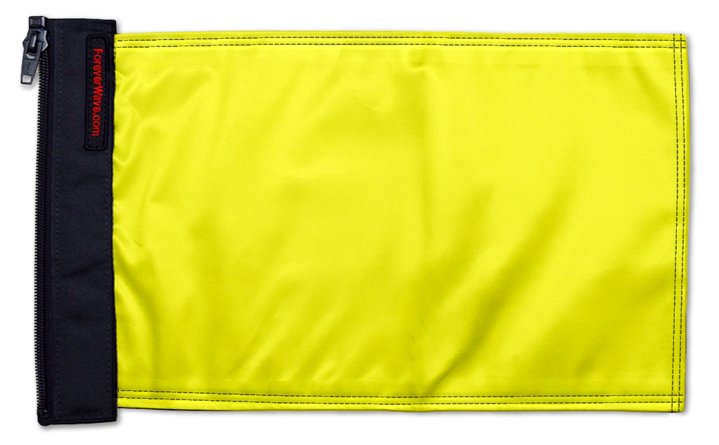 Solid Yellow "Q" 12"x18" Forever Wave Flag for Jeep Wrangler JKU 4-Door 2007-2018