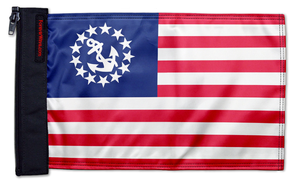 US Nautical Yacht Ensign 12"x18" Forever Wave Flag for Jeep Wrangler JKU 4-Door 2007-2018