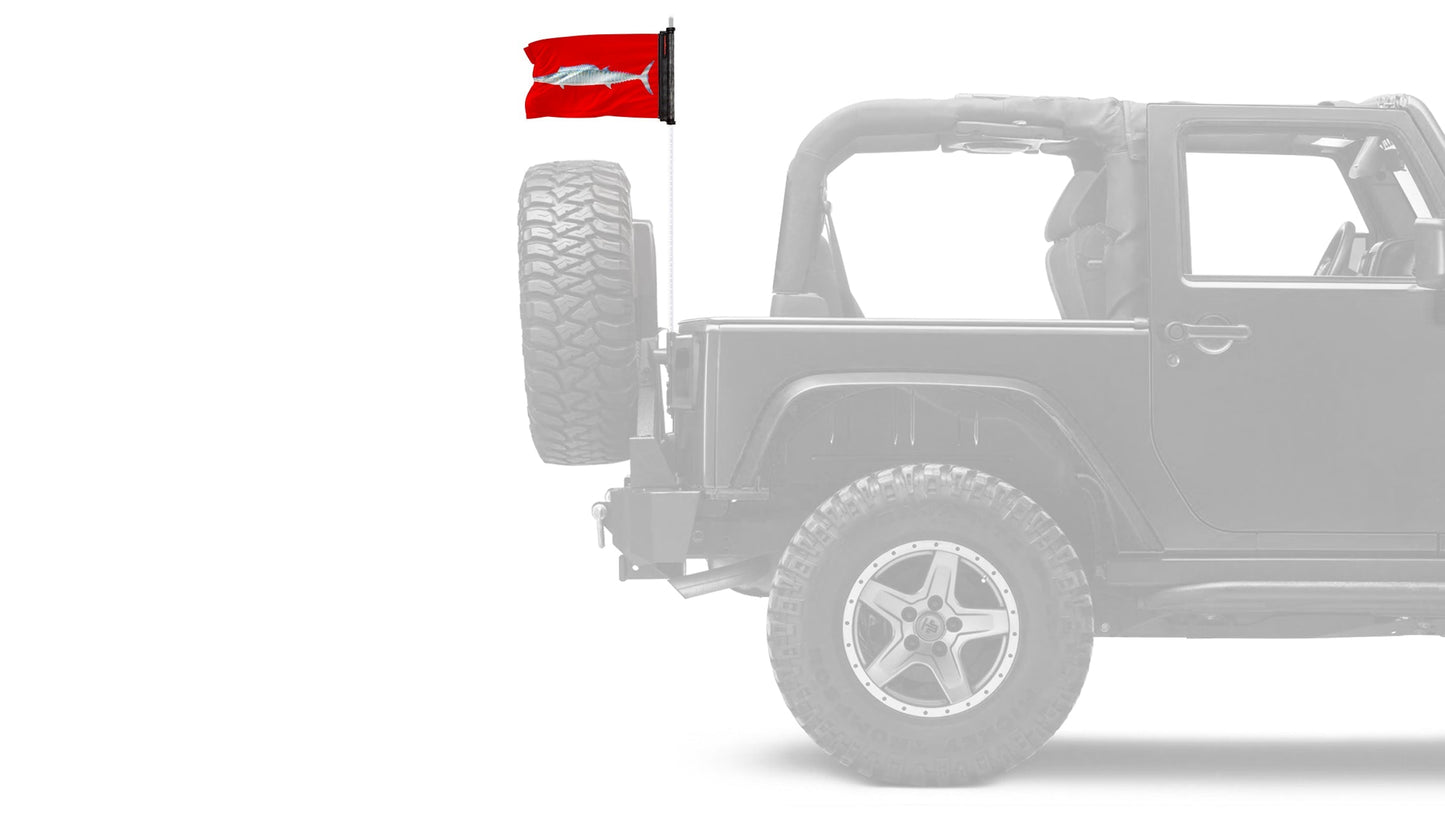 Wahoo 12"x18" Forever Wave Flag for Jeep Wrangler JLU 4-Door 2018-Present