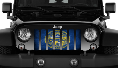 Nebraska Grunge State Flag Grille Insert