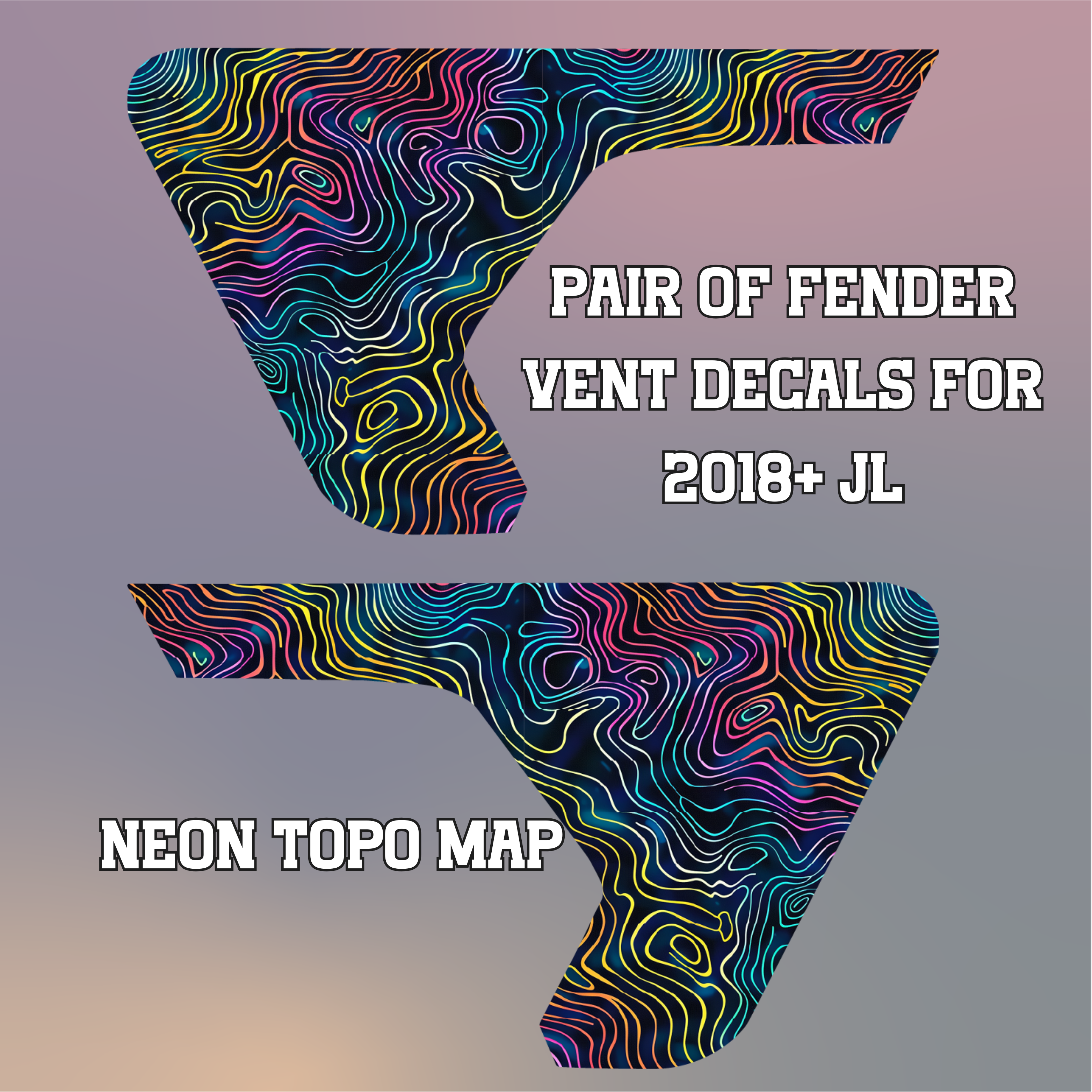 Topography Map Decals Colorful Topographical Map Fender Vent Decals – That’s Ducked Up