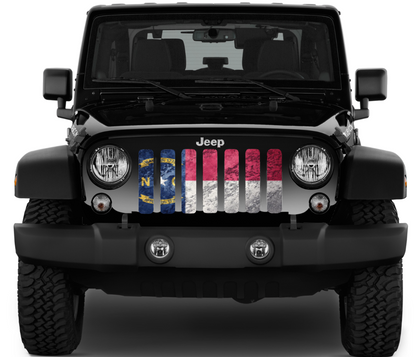 North Carolina Grunge State Flag Grille Insert