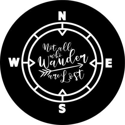 Not All Who Wander Are Lost Compass Spare Tire Cover Design