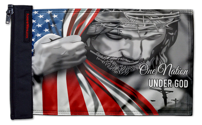 One Nation 12"x18" Forever Wave Flag for Jeep Wrangler JKU 4-Door 2007-2018