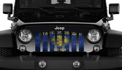 Oregon Grunge State Flag Grille Insert