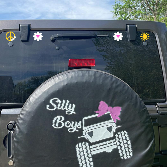 Peace Love and Sunshine Decals W 2 Daisies