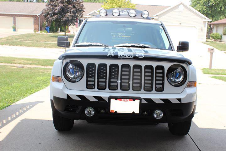 Platinum Black and White American Flag Grille Insert