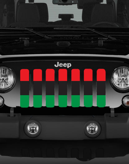 Pan African Flag Jeep Grille Insert