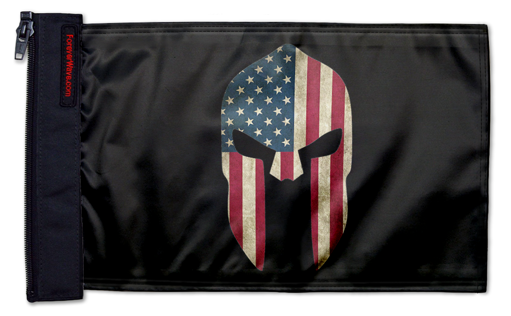 Spartan USA 12"x18" Forever Wave Flag for Jeep Wrangler JKU 4-Door 2007-2018