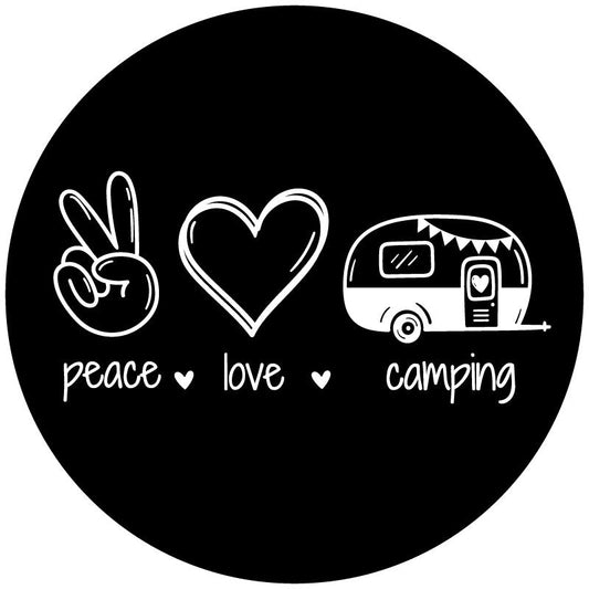 Peace • Love • Camping Spare Tire Cover for RV and Campers