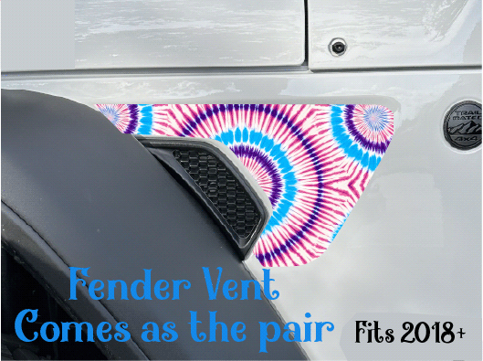 Pink and Blue Tie Dye Fender Vent Decals