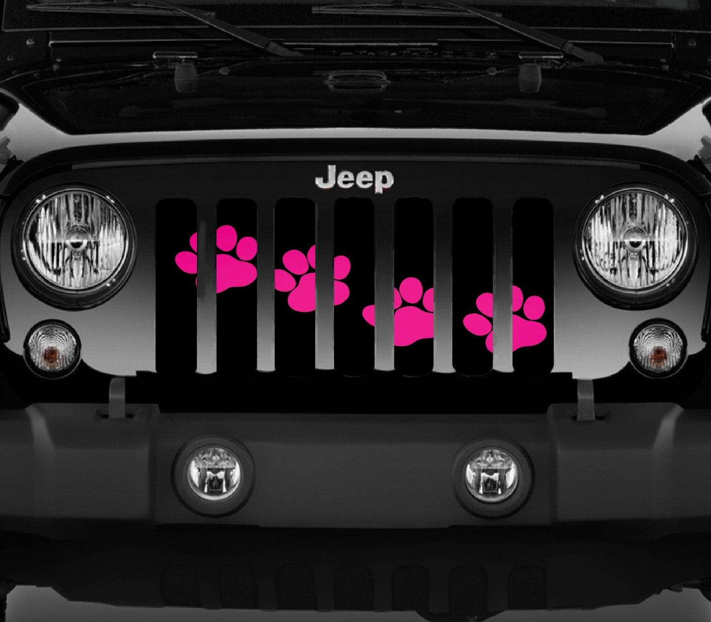 Puppy Paw Prints Pink Diagonal Grille Insert