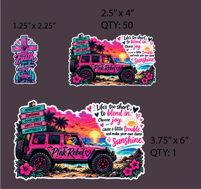 Pink Rebel Custom Stickers