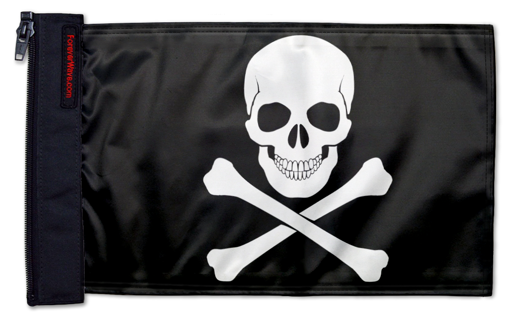 Jolly Roger 12"x18" Forever Wave Flag for Jeep Wrangler JKU 4-Door 2007-2018