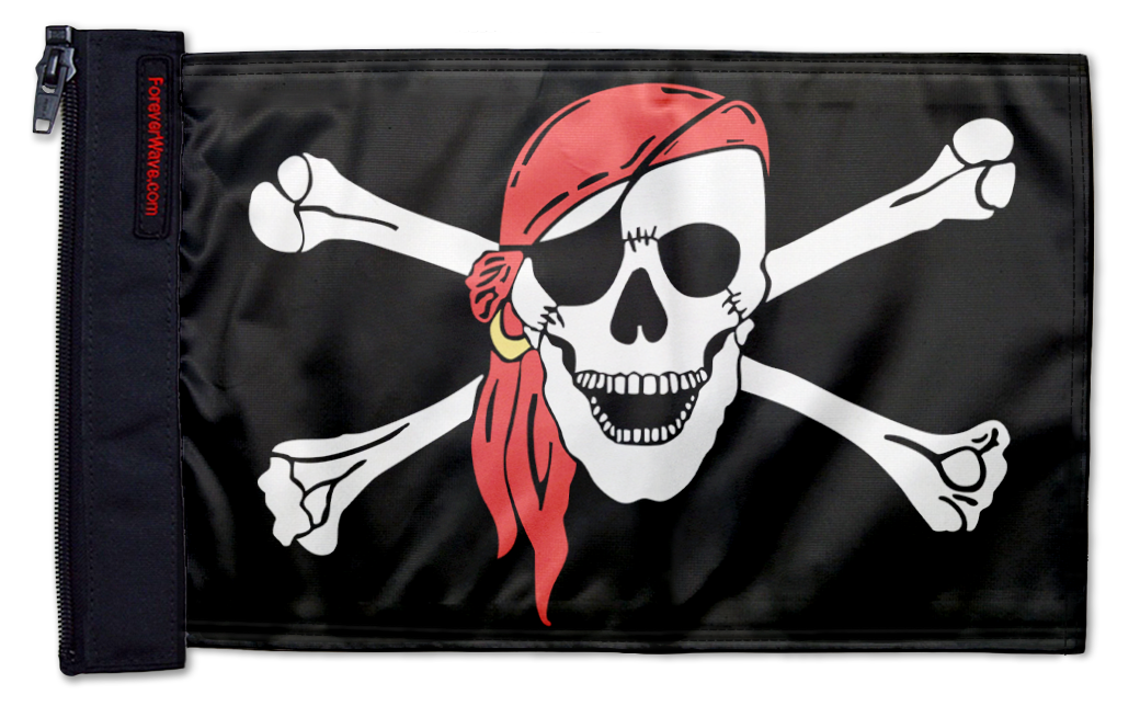 One Eyed Jack 12"x18" Forever Wave Flag for Jeep Wrangler JLU 4-Door 2018-Present