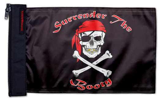 Surrender The Booty 12"x18" Forever Wave Flag for Jeep Wrangler JLU 4-Door 2018-Present