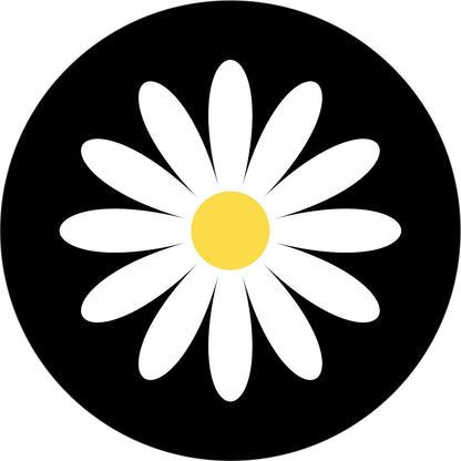 Simple & Plain Daisy Flower Spare Tire Cover For Jeep, Bronco, RV, Van, Camper, & More