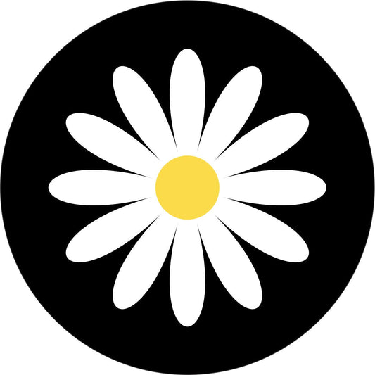 Simple & Plain Daisy Flower Spare Tire Cover For Jeep, Bronco, RV, Van, Camper, & More