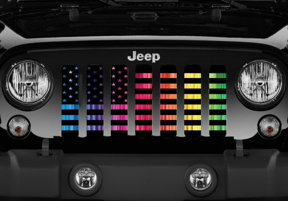 Pride American Flag Grille Insert