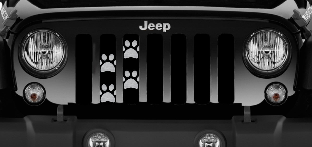 Puppy Paw Prints Gray Grille Insert