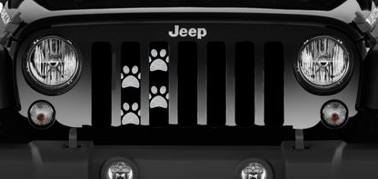 Puppy Paw Prints Gray Grille Insert