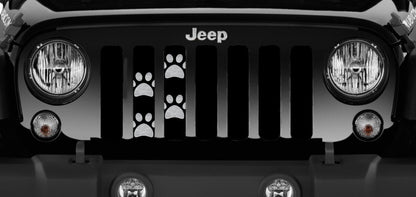Platinum Puppy Paw Prints - Gray Grille Insert