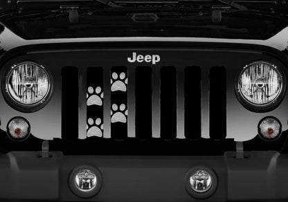 Platinum Puppy Paw Prints - Gray Grille Insert