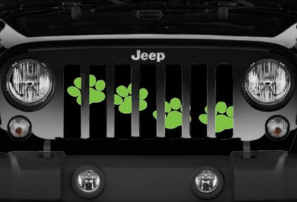 Puppy Paw Prints Green Diagonal Grille Insert