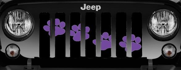 Puppy Paw Prints Purple Diagonal Grille Insert