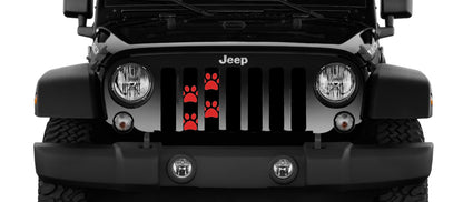 Puppy Paw Prints Red Grille Insert