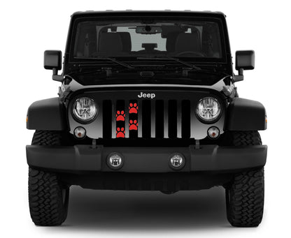 Platinum Puppy Paw Prints - Red Grille Insert