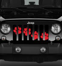 Platinum Puppy Paw Prints - Red Diagonal Grille Insert