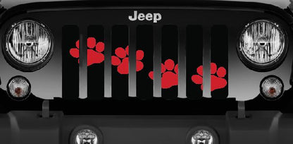 Puppy Paw Prints Rubicon Red Diagonal Grille Insert