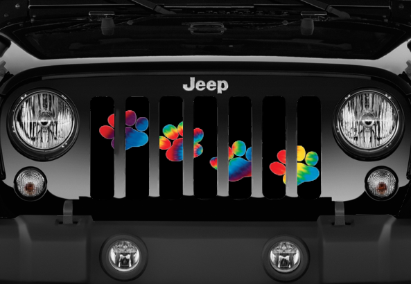 Puppy Paw Prints Tie Dye Grille Insert