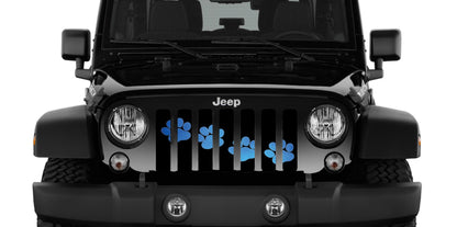 Puppy Paw Print Blue Diagonal Grille Insert