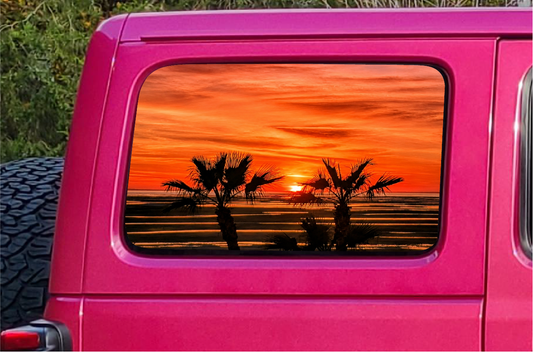 Orange Sunset Perforated Windows