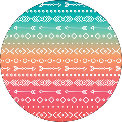Aztec & Arrow Print on Pastel Ombré Spare Tire Cover for Jeep, Bronco, RV, Camper & More