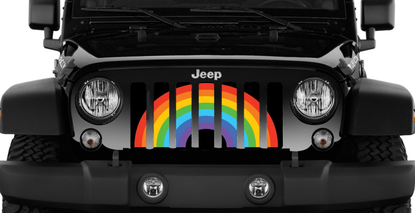 Platinum Rainbow Pride Flag Grille Insert