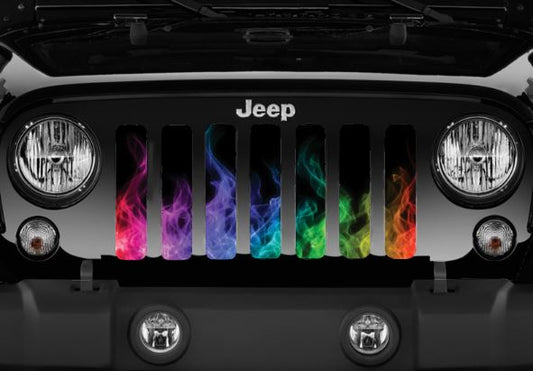Rainbow Flames Grille Insert