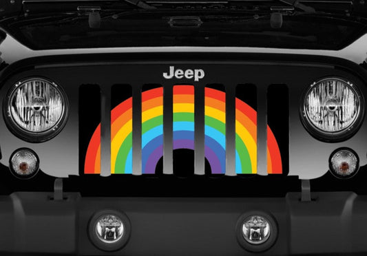 Platinum Rainbow Pride Flag Grille Insert