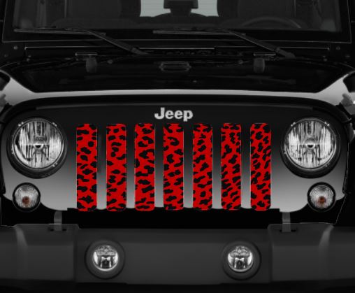 Red Cheetah Print Grille Insert