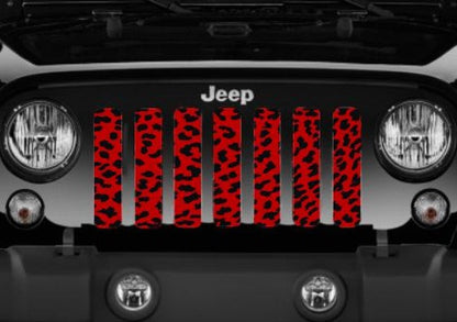 Platinum Red Cheetah Print Grille Insert