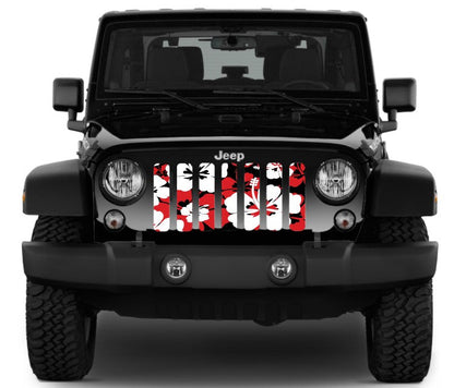 Red Hawaiian Hibiscus Grille Insert