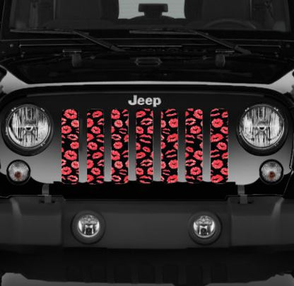 Red Lip Kisses Grille Insert