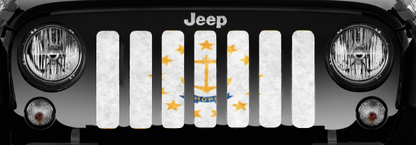 Rhode Island Grunge State Flag Grille Insert