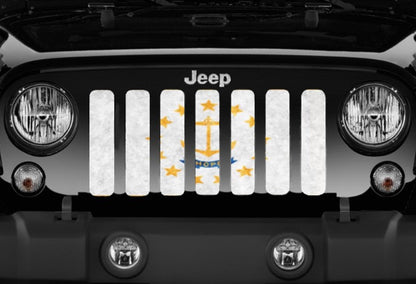 Rhode Island Grunge State Flag Grille Insert