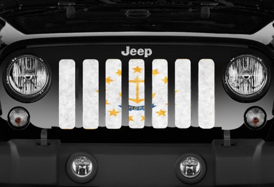 Rhode Island Grunge State Flag Grille Insert