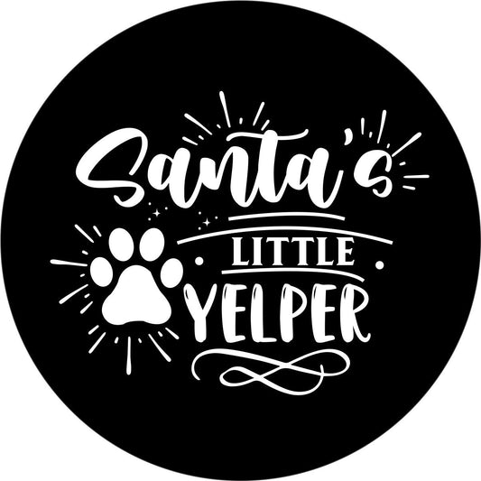 Santa's Little Yelper Paw Print Spare Tire Cover for Jeep, RV, Bronco, Camper, & More
