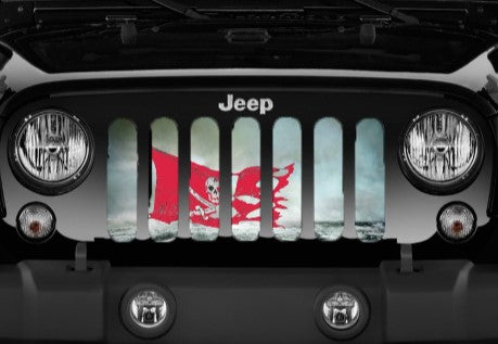 ARGH!!!! Red Pirate Flag Grille Insert