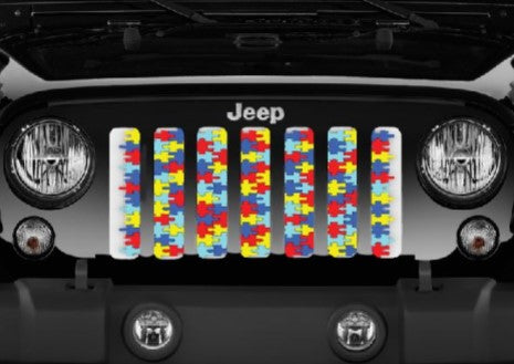 Autism Awareness Puzzle Piece Grille Insert